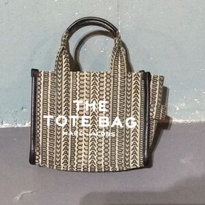 Marc Jacobs Black and Cream Logo Tote